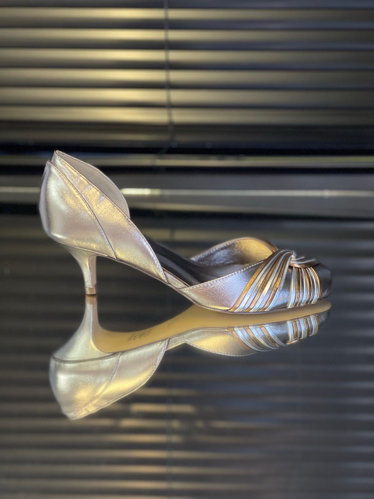 Sapato Paola Salto Fino Prata Velha