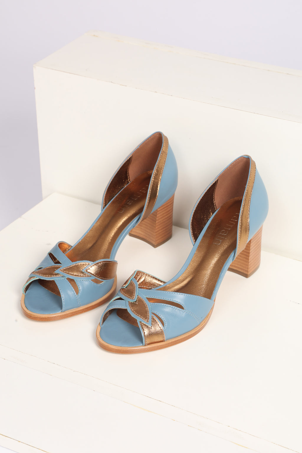 Peep Toe Domenique Azul Sereno