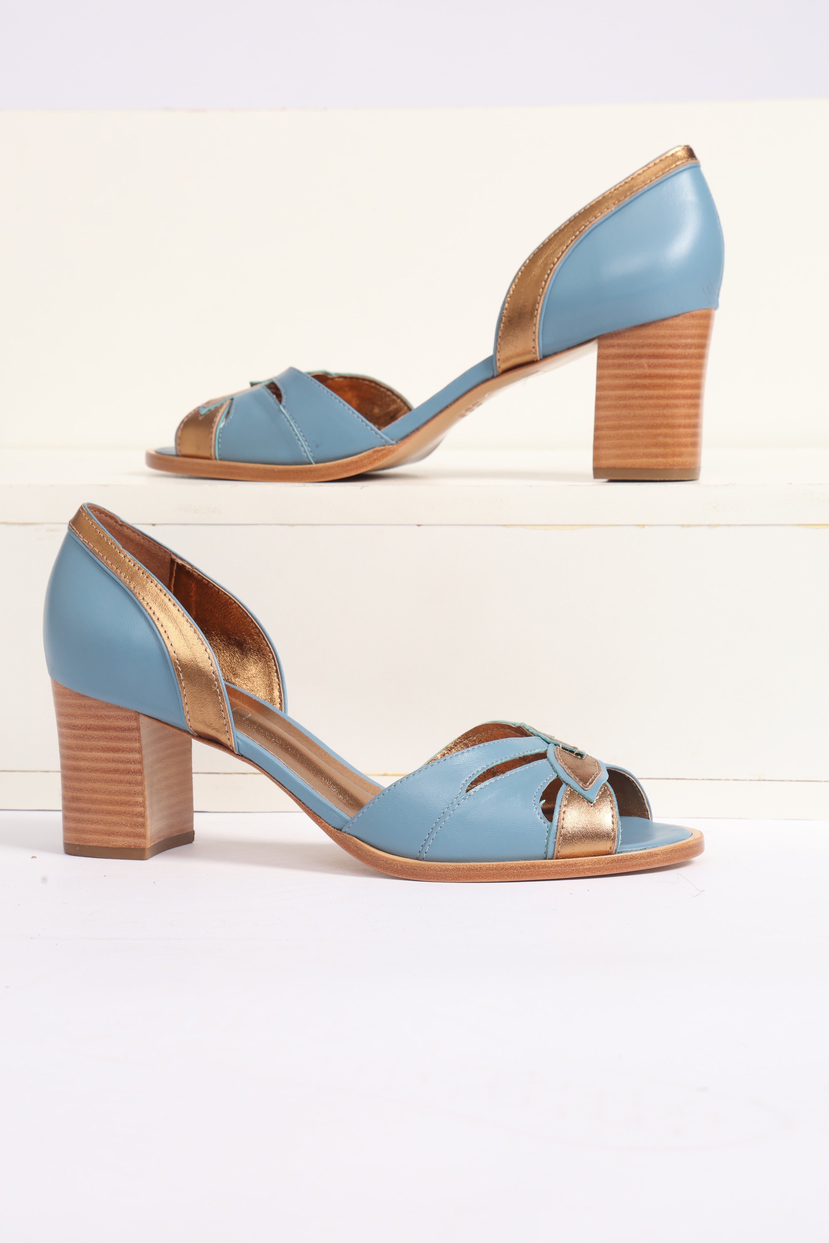Peep Toe Domenique Azul Sereno