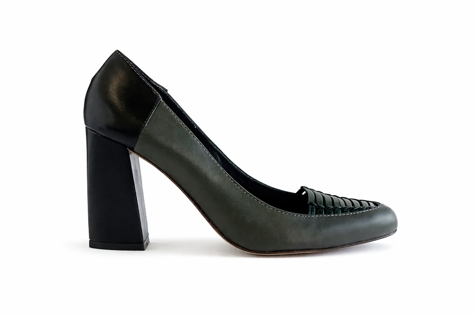 Sapato Adriane Bicolor Militar e Preto