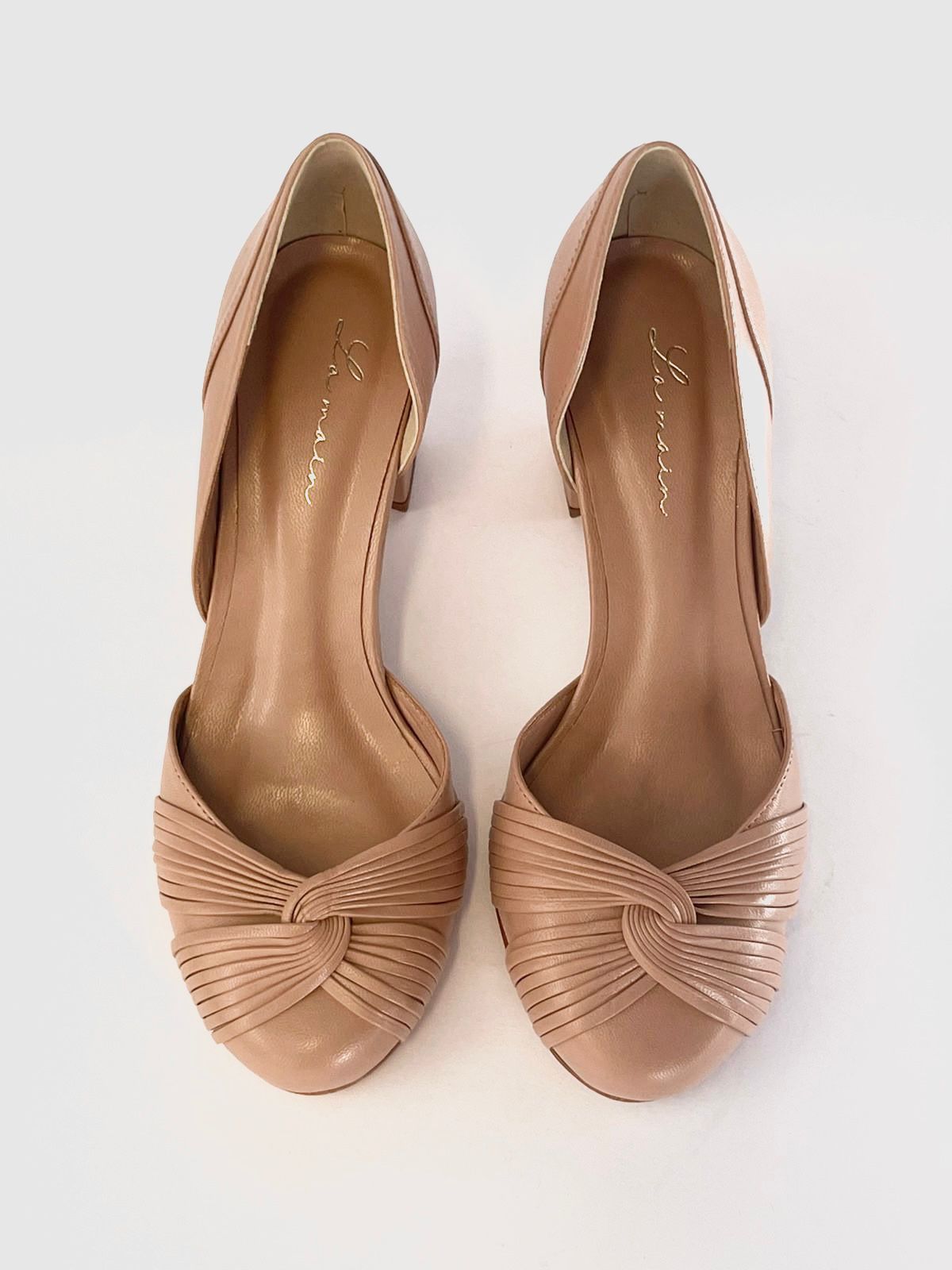 Sapato Paola Nude Rose - salto bloco médio