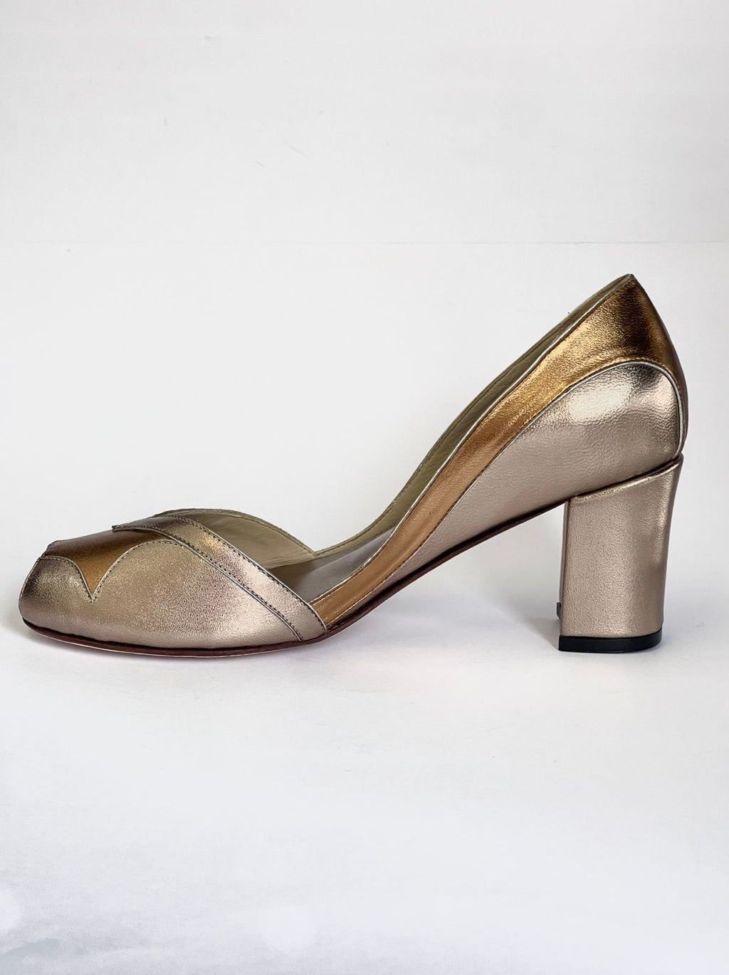 Peep Toe Michele Prata Velha