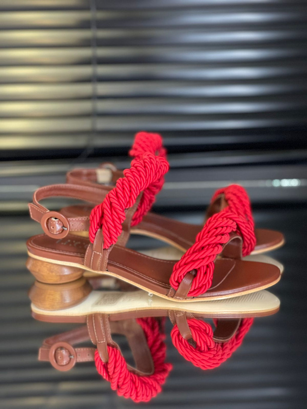 Malu Red Flat Sandals