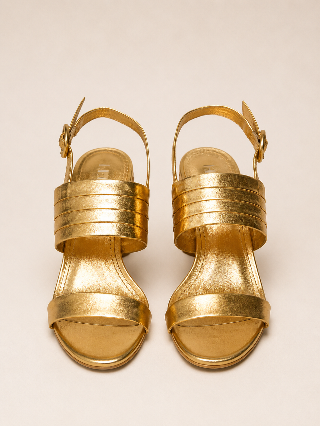 Luzia Gold Straw Heel Sandal