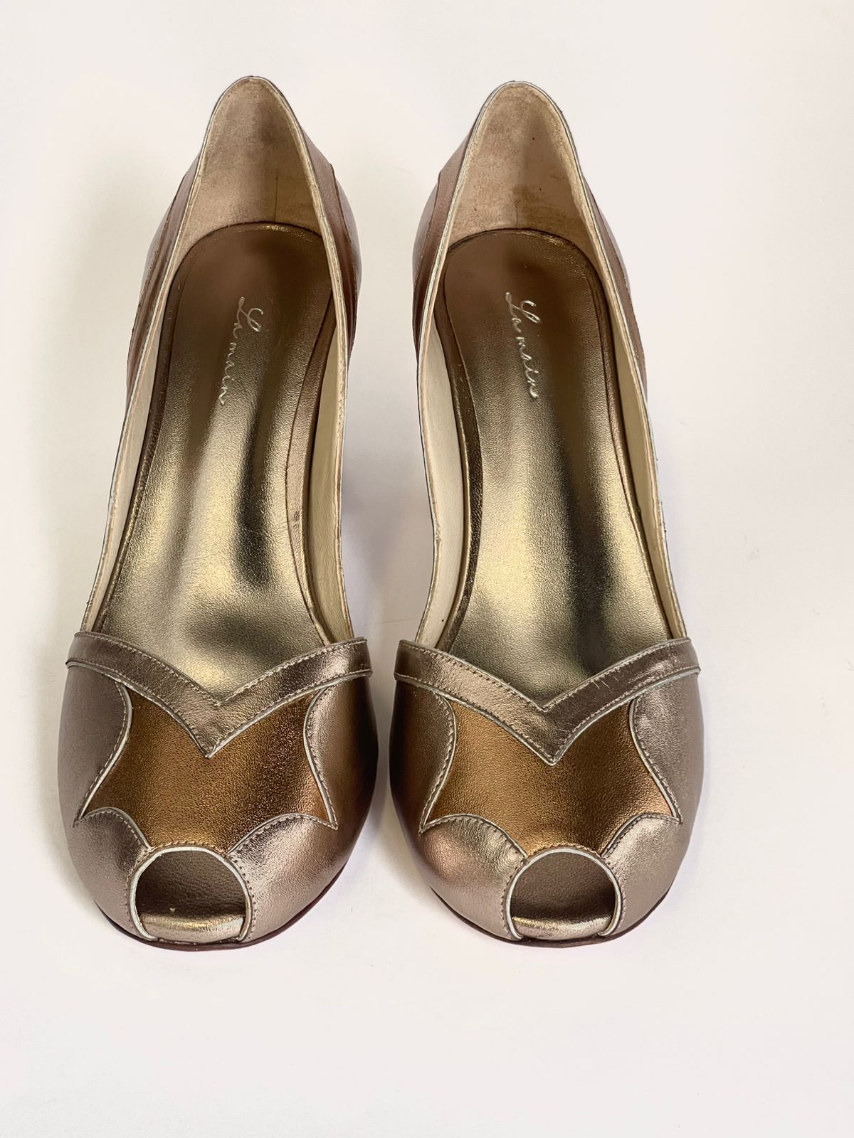 Peep Toe Michele Prata Velha