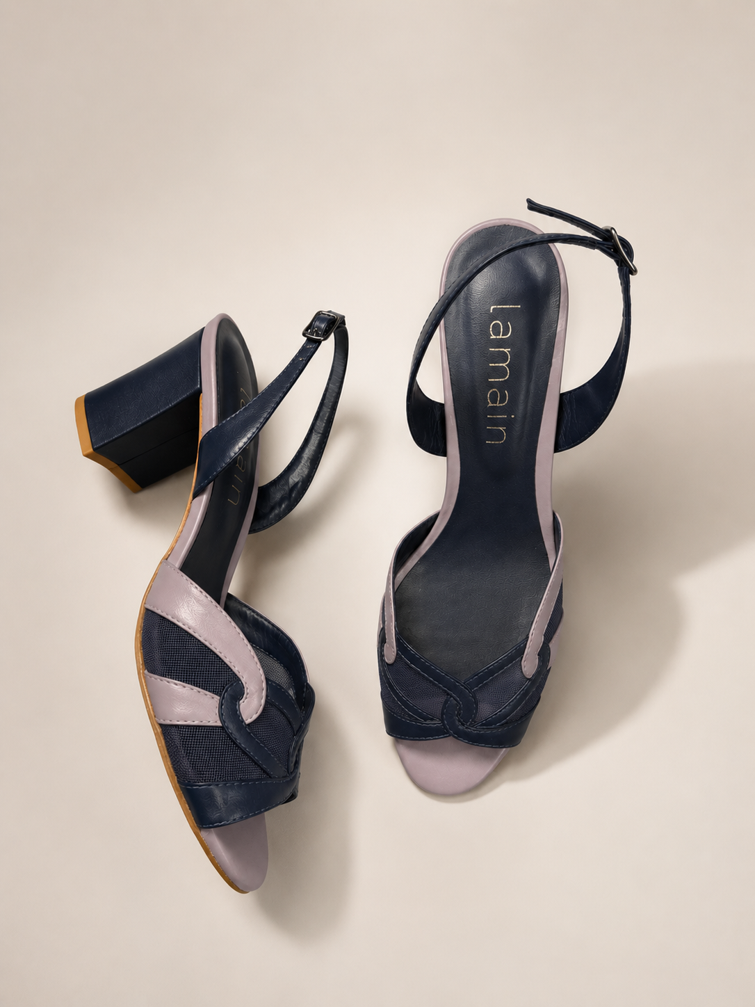 Leah Navy Slingback Sandals