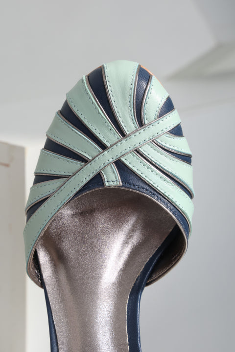 Sapato Amélia Marinho com Verde Água
