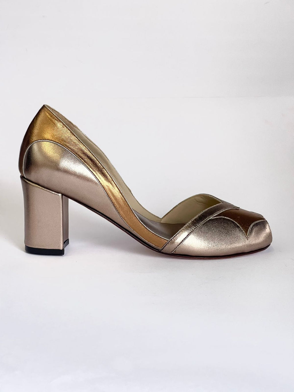 Peep Toe Michele Prata Velha