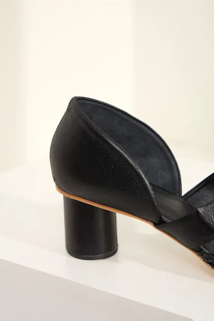 Scarpin Samanta Macramê Preto