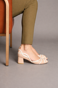 Peep Toe Wal Nude c/ Off White