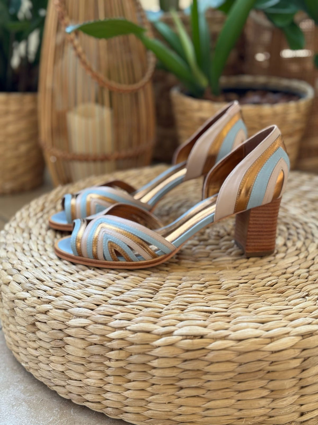Esther Cloud Blue Peep Toe