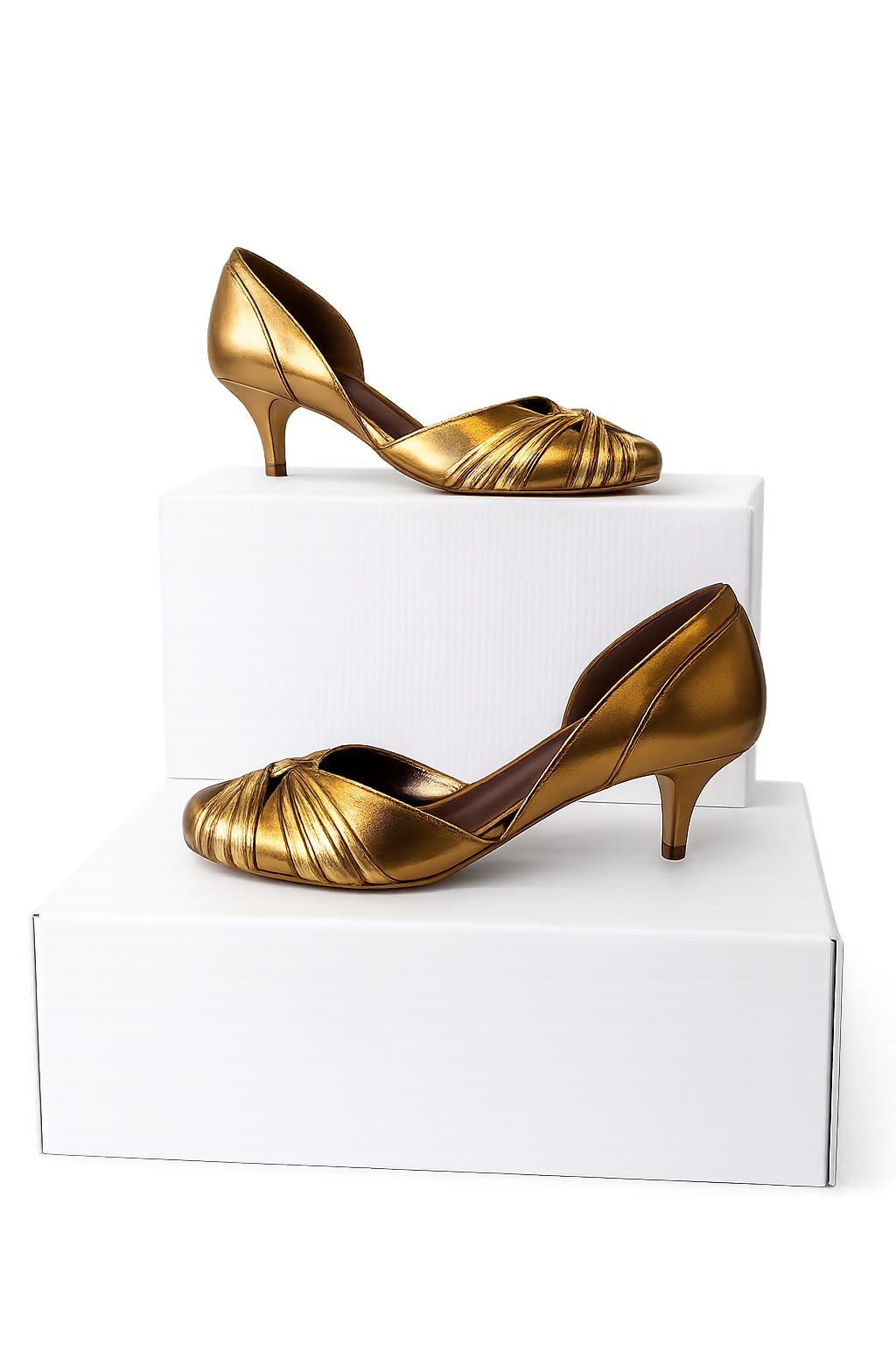Sapato Paola Salto Fino Ouro Velho