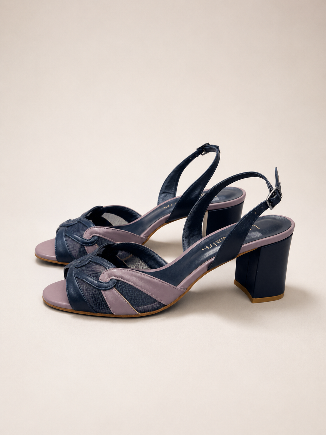 Leah Navy Slingback Sandals