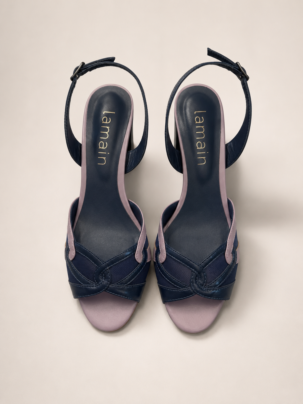 Leah Navy Slingback Sandals