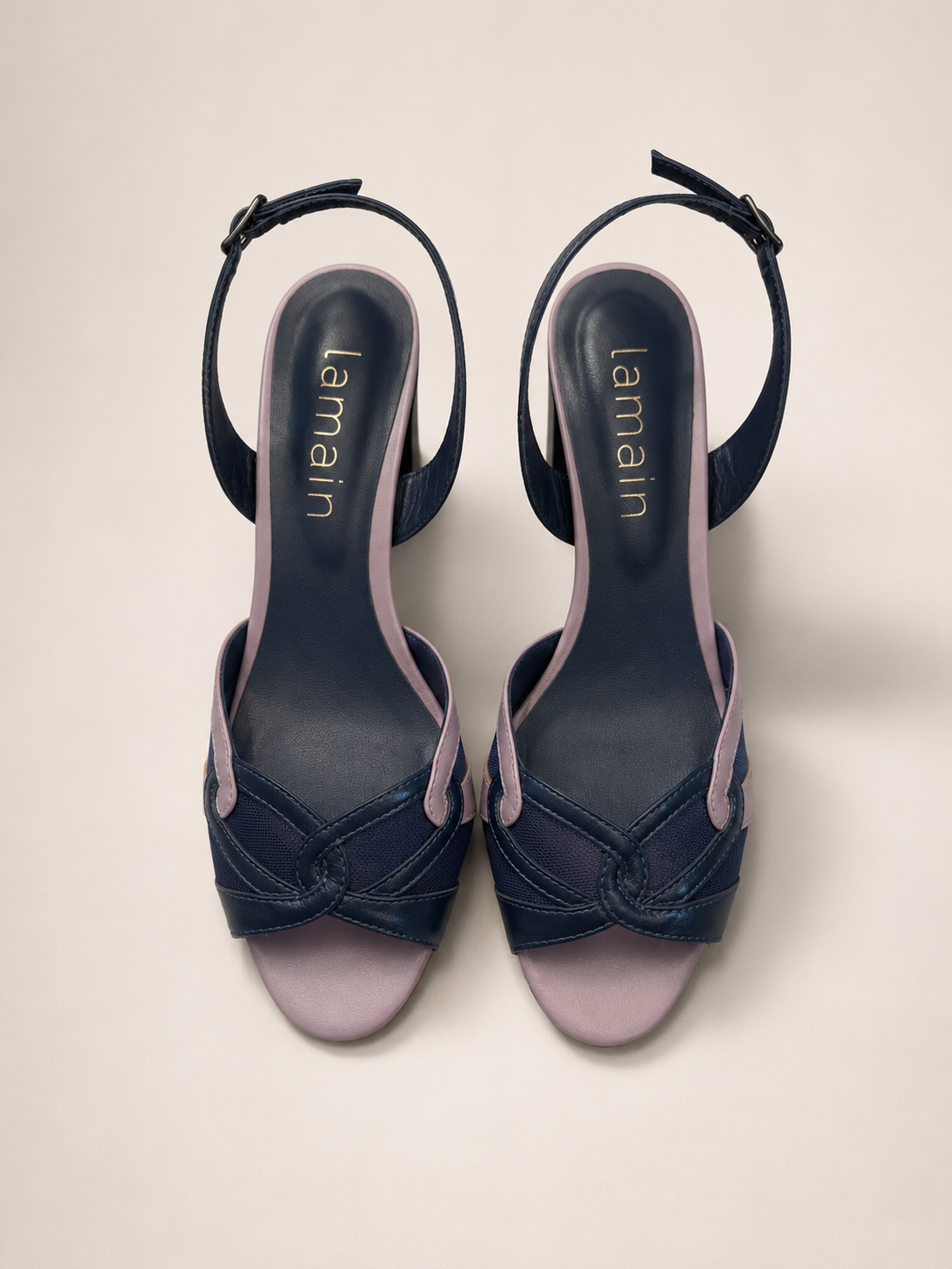 Leah Navy Slingback Sandals