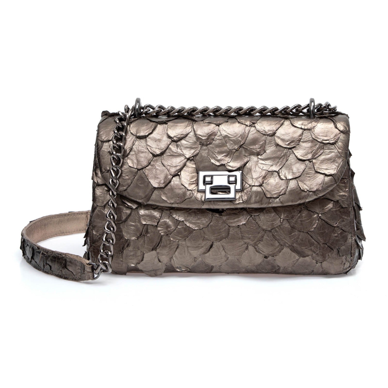 Bolsa Paula Prata Velha Pirarucu