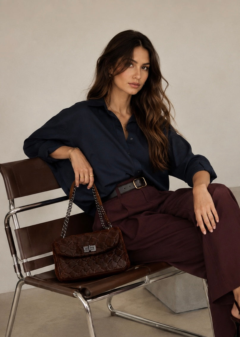 Bolsa Paula Marrom Pirarucu