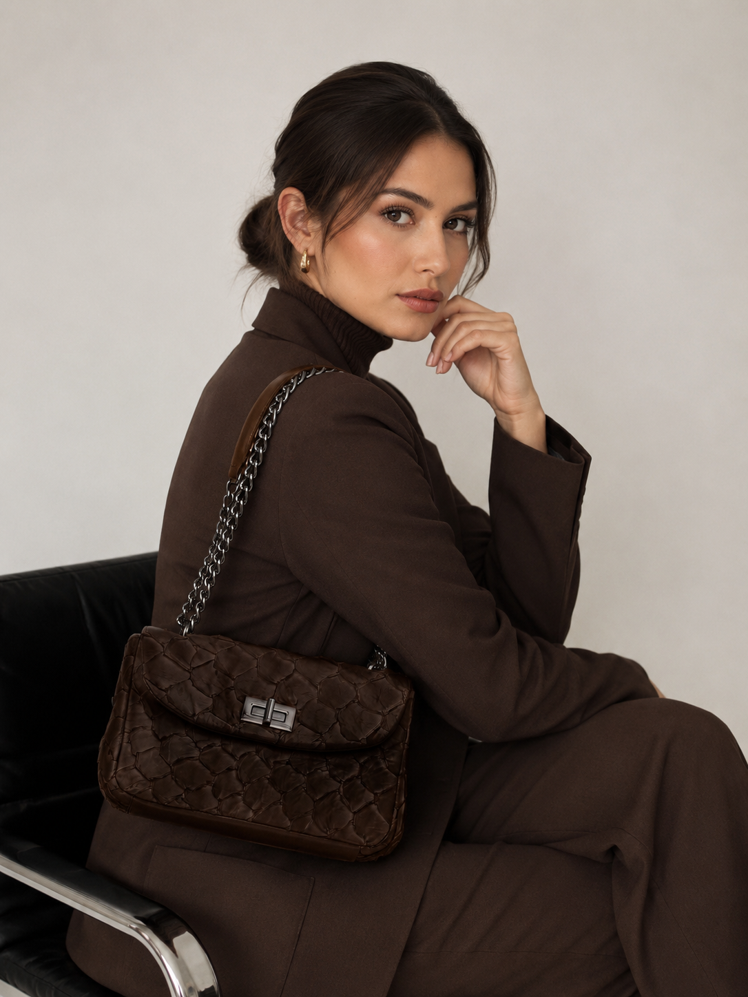 Bolsa Paula Marrom Pirarucu