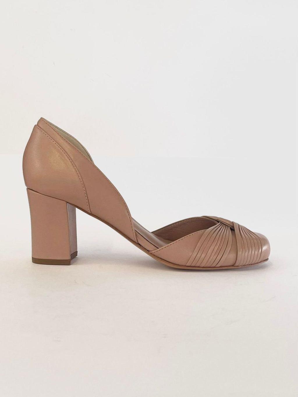Sapato Paola Nude Rose - salto bloco médio