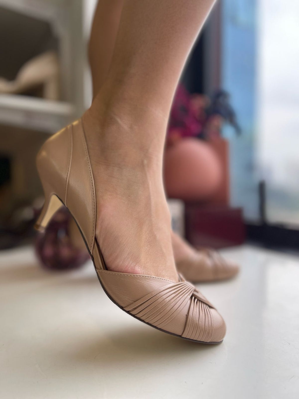 Sapato Paola Salto Fino Nude Rose