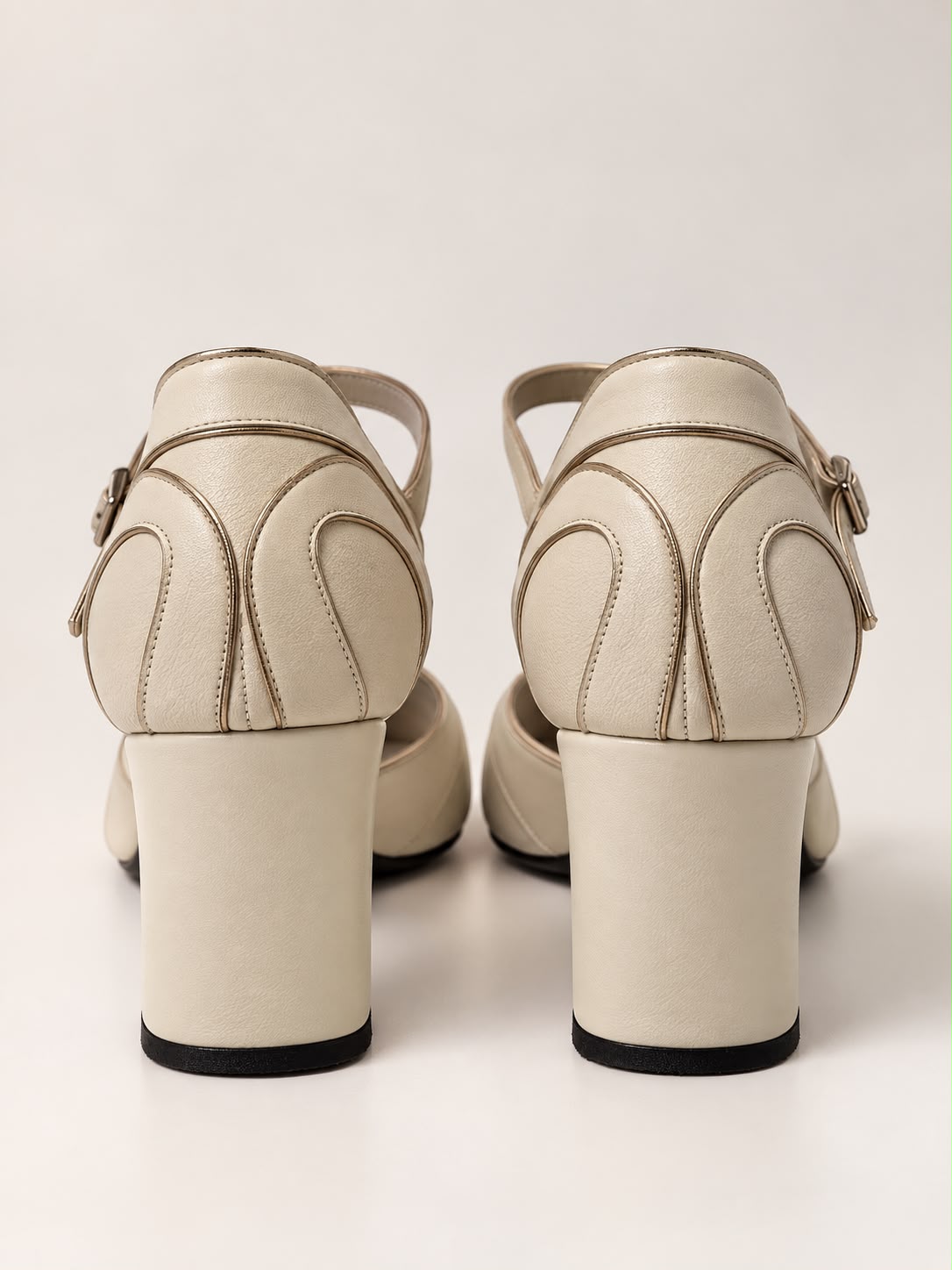 Sandalia Samia em Couro Legítimo Off White - Detalhes em Prata Velho
