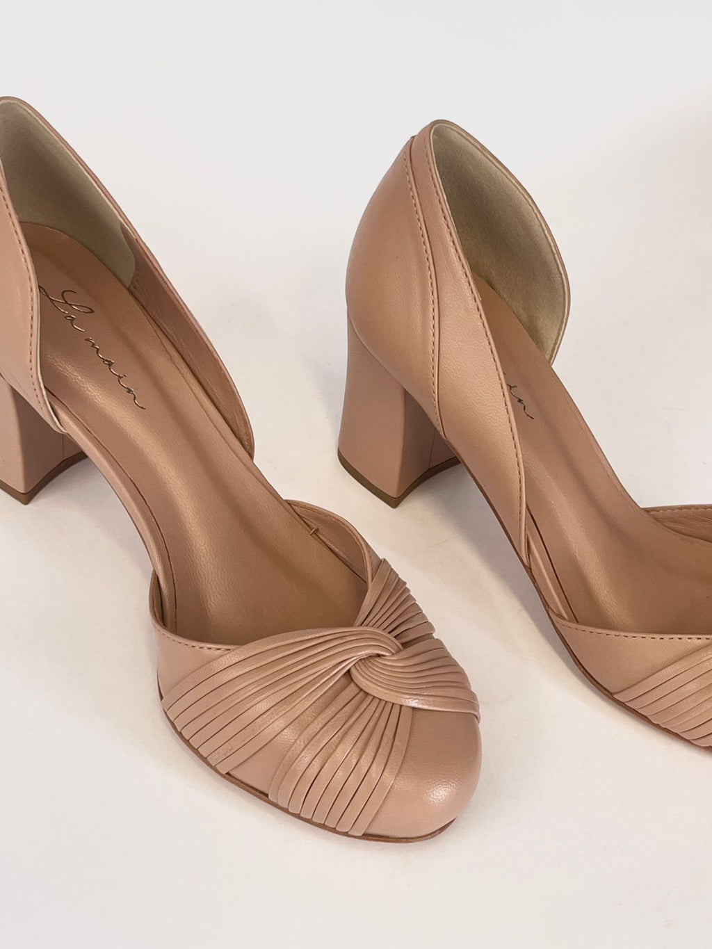Sapato Paola Nude Rose - salto bloco médio