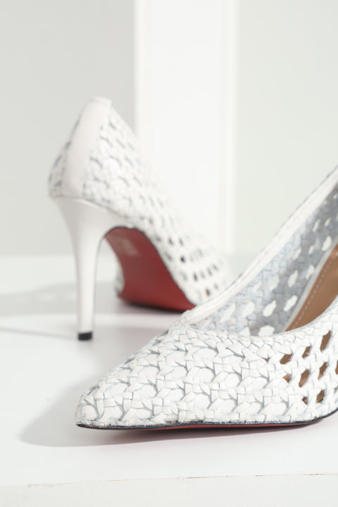 Scarpin Macramê Branco